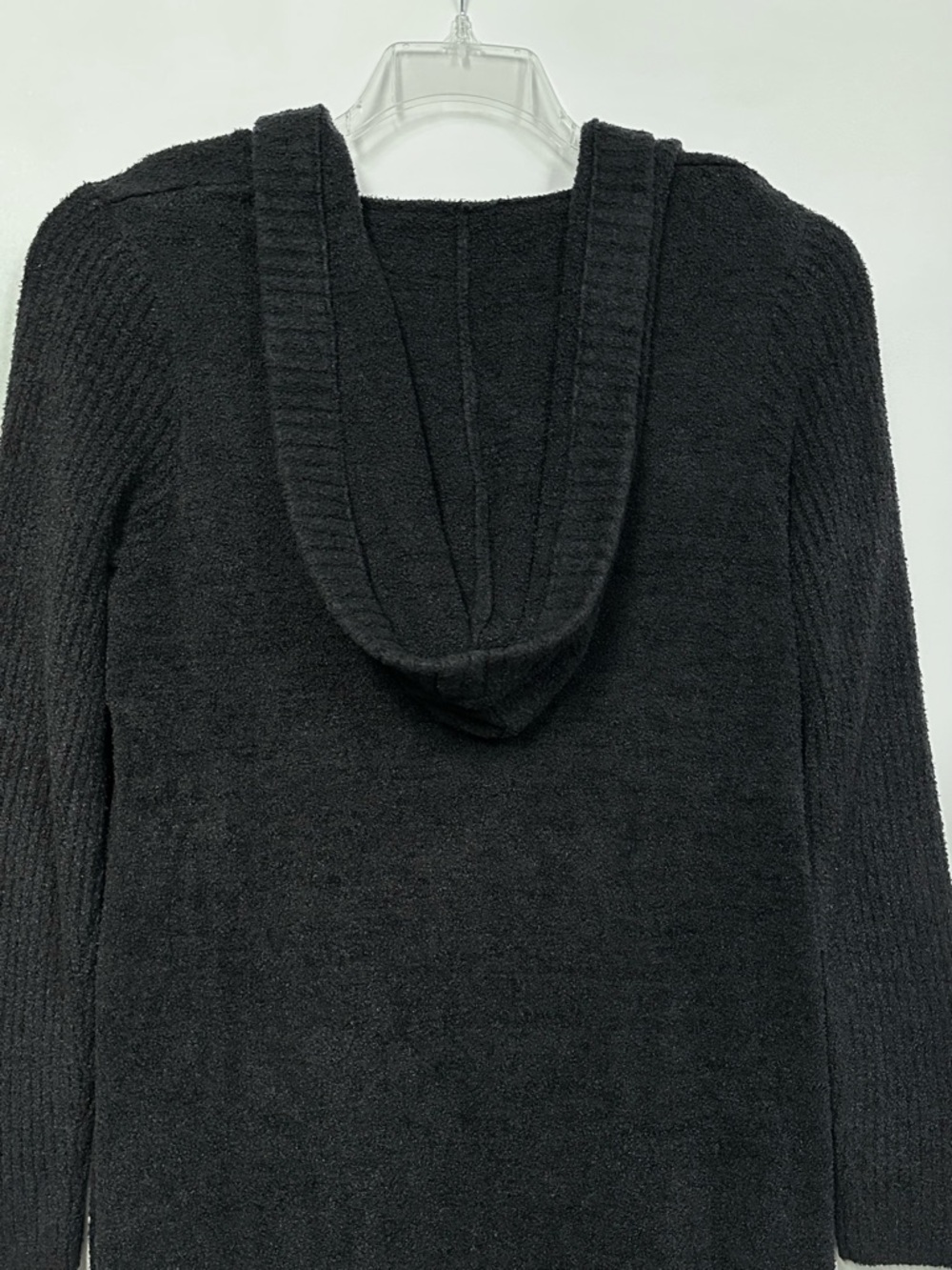 Barefoot Dreams CozyChic Lite Hooded Open Front Cardigan • Black • Sz XL • EUC - Picture 5 of 15